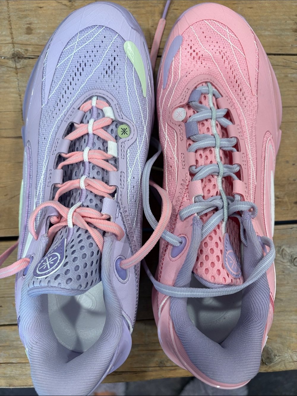 Colorblock Volleyball Lavender and Pink Athletic Sneakers for Women